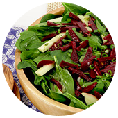 BEET, APPLE AND SPINACH SALAD 