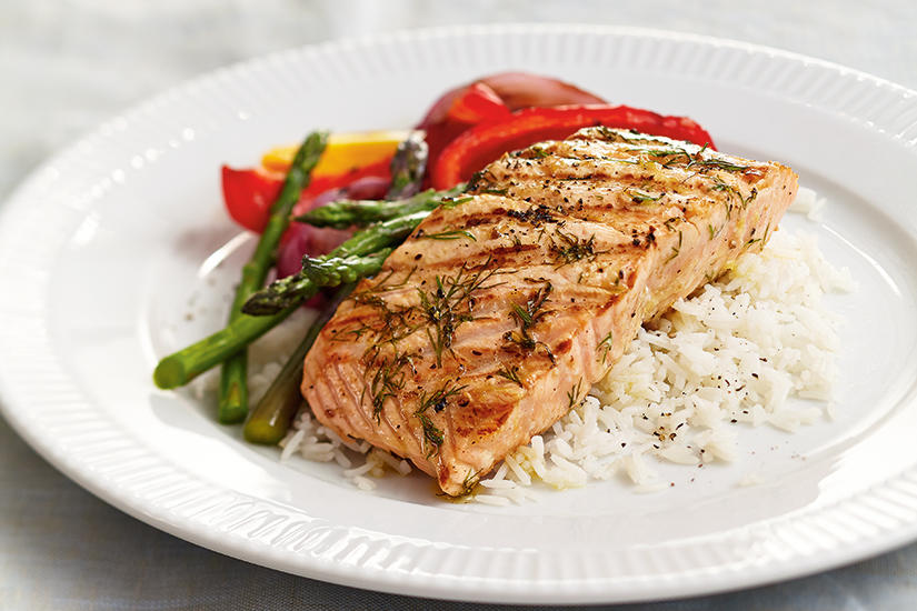 Grilled salmon filets