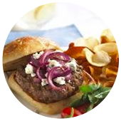 SMOKEY SIRLOIN BURGERS WITH BLUE CHEESE