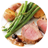 VENISON MEDALLIONS IN A BALSAMIC VINEGAR AND MAPLE SYRUP REDUCTION