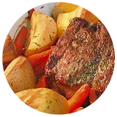 QUICK ROAST BEEF WITH ROASTED POTATOES AND CARROTS